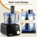 COOKLEE Food Processor, 600 Watts, 6 Functions Electric Food Chopper for Chopping, Mincing, Dicing, Shredding, Slicing, Purees & Dough with 12cup Processor Bowl, Food Chute & Pusher, Black by TinyTreasures Baby Boutique