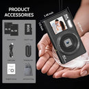 5K Digital Camera, Dual Screens Camera with 18X Digital Zoom, Compact Vlogging Camera for Teens, Beginner-Friendly Gift Pack, 32GB Card & 2 Batteries, Black by TinyTreasures Baby Boutique