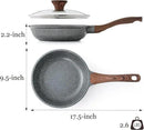 SENSARTE Nonstick Frying Pan Skillet with Lid, Omelet Pan with Cover, Healthy Egg Pan Chef's Pan, Kitchen Cooking Pan, Free of Intentionally Added PFOA (9.5inch + Glass Lid) by CozyNest Decor
