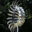 Unique and Magical Metal Windmill, 3D Wind Kinetic Sculpture, Wind Spinner Solar, Lawn Solar Wind Spinners for Yard and Garden, Wind Catchers Metal Outdoor Patio Decoration (1 PCS -Silver) by CozyNest Decor