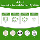Raised Garden Bed 5x2x1.4 Ft Planter Box Outdoor with Rubber Edge Zinc-Aluminum-Magnesium Stainless Steel Durable Metal Garden Beds Kit for Vegetables, Flowers, Herbs and Succulents, Ivory by GreenHaven Gardens