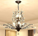Ganeed Crystal Chandeliers,Vintage 8 Lights Pendant Light,K9 Clear Crystal Chandelier Lighting Fixtures,Ceiling Light for Living Room Bedroom Restaurant Porch Hallway (Black) by CozyNest Decor