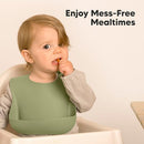KeaBabies 2-Pack Silicone Baby Bibs for Eating - Sturdy Food-Grade Silicone Bibs for Babies Girl, Boy, Large Food Catcher, Clean & Put On Easily, Waterproof Toddler Feeding Essentials (Forest) by TinyTreasures Baby Boutique