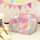 ALIMORDEN Kids Ultra-Soft Snuggle Foam Filled Chair, Cuddly Sherpa Reading Couch for Boys and Girls,Glow-in-The-Dark Unicorn Pattern by CozyNest Decor