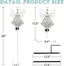 38Inch Angel Solar Lights Outdoor Decorative-Metal&Glass Angel Hydrangea Flower Garden Stake Lawn Light- Waterproof 30 Warm White LED for Remembrance Gifts & Sympathy Gifts(White) by GreenHaven Gardens
