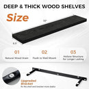 Fun Memories 32Inch Floating Shelves for Wall 2 Pack Wood Shelves for Kitchen, Bathroom, Bedroom Wall Mounted Rustic Wood Floating Shelf with Invisible Brackets for Books, Storage, Decor, Black by CozyNest Decor