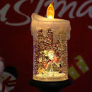 Eldnacele Battery Operated Lighted Flameless Candles Christmas Snow Globe Candle Light Swirling Water Glittering Spinning Candles for Home Decoration(Santa) by CozyNest Decor