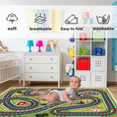 Kids Rug Play mat Playroom Rugs Car Rugs for Kids Toy Cars Race Track for Classroom Rug (Race-Brown, 6.6x9.8ft) by CozyNest Decor