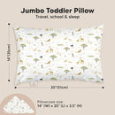 KeaBabies Toddler Pillow with Pillowcase, Jumbo 14X20 - Soft Organic Cotton Toddler Pillows for Sleeping - Machine Washable - Perfect for Travel, Toddler Bed Set (Grasslands) by TinyTreasures Baby Boutique