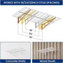 LEXIMOUNTS 2-Pack 2x4ft Garage Shelving with Hooks, 24-inch-by-48-inch Wall Shelf Garage Storage Racks Floating Shelves, White by GreenHaven Gardens