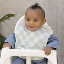 Tiny Twinkle Mess-Proof Baby Bib - Waterproof Bib for Baby Boy or Girl - Machine Washable - Adjustable Closure - PVC, BPA, & Phthalate Free - Great for Travel - Baby Food Bibs (3 Pack, Checkers Boy) by TinyTreasures Baby Boutique