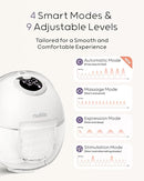 Nuliie Hands-Free Breast Pump, Wearable Breastfeeding Pump 4 Modes 9 Levels with 18/21/24MM Flange, Electric Breast Pump Portable, Replaced Pumping Accessories Included (2 Packs, Purple) by TinyTreasures Baby Boutique