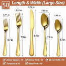 Lazycorner 50 Pcs Gold Silverware Set for 10, Food Grade Stainless Steel Flatware Set Include Fork/Knife/Spoon, Mirror Polished Eating Utensils Sets, Reusable Silverwear Cutlery Set, Dishwasher Safe by CozyNest Decor