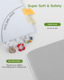 Baby Play Mat, 50''x50'' Playpen Mats with 4 Sensory Development Zones for Motor Skills, Unique Crawling Mats with Non-Slip Cushioned That Fits Nicely into Any Playroom, Grey by TinyTreasures Baby Boutique