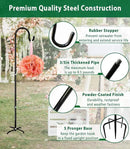 Artibear Adjustable Outdoor Shepherd Hook Stand with 5 Prong Base, 108 Inches Tall 3/5 in Thick, Shiny Black (1 Packs)