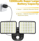 Rechargeable Battery Operated Light, 2500&4000LM Motion Sensor Security Light(1-3 Months Endurance), USB Charging LED Flood Outdoor for Garage/Yard/Entryways/Patio/Garden (2 Pack) by GreenHaven Gardens