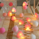 9.85Ft String Lights with 20 Pink Heart LEDs 20 Pink Pom Poms Garland Lights with Timer Valentine Decoration for Home Kid Bedroom Mother's Day Wedding Party Valentine's Day Decor by CozyNest Decor