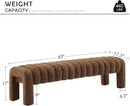 63" Bedroom Bench, Upholstered Entryway Bench, Modern End of Bed Ottoman with Solid Wood Legs and Adjustable Foot Pegs for Entryway, Dining Room and Living Room (Brown Boucle) by CozyNest Decor