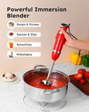 Sangcon Immersion Blender Handheld, 3-in-1 Hand Blender Electric, 400W Handheld Blender, Stainless Steel Blade Stick Blender with Whisk, Milk Frother Attachments - Red by TinyTreasures Baby Boutique