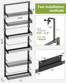 6-Tier Over the Door Pantry Organizer, 2 in 1 Large Door Spice Rack with Adjustable Metal Baskets, Heavy Duty Hanging or Wall Mounted Storage Organizer for Kitchen Pantry and Room Wall by CozyNest Decor