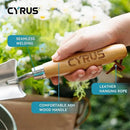 CYRUS 12.4”Garden Shovel,Heavy Duty Small Stainless Steel Garden Trowel with Ash Wood Handle,Suitable for Planting,Measuring,Weeding Multi-Purpose Garden Spade by GreenHaven Gardens