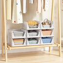 5 Pack Stackable Closet Storage Basket - Stackable Storage Bins, Multifunctional & Foldable Closet Organizer, Wardrobe Cupboard Space-Saving Hat Storage Drawer Organizer, White by CozyNest Decor