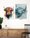 Coastal Sea Turtle Canvas Wall Art Turtle Nautical Ocean Theme Print Poster Framed Picture Painting for Home Beach House Bedroom Wall Decor 11x15 Inch by CozyNest Decor