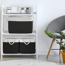 TheWarmHome Storage Basket for Gifts Empty - Large Cubes 3 Pack 15.8x11.8x11.8 inch Storage Bins for Organizing Book Cloth Bathroom Toy (White & Black) by TinyTreasures Baby Boutique
