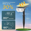Linkind Solar Lights Outdoor Waterproof IP67, StarRay Dusk-to-Dawn Outdoor Solar Lights, 3 Lighting Modes Solar Spot Lights Outdoor for Garden, Yard, Landscape (Daylight, 2 Pack) by CozyNest Decor