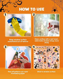 Halloween Window Clings - 9 Sheets 213 Pcs Happy Halloween Window Decorations Indoor for Home Party Eyes Pumpkin Ghost Bats Witch Stickers for Glass Double-Sided Removable Static Glass Decals by CozyNest Decor