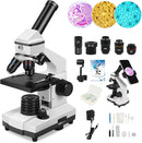 Microscope for Adults Professional:Compound Microscope for Kids 8-12,100X-2000X Kids Microscope Kit with Prepared Microscope Slides and Covers,Plant Stereo Microscopes for Kids Homeschool Lab by TinyTreasures Baby Boutique