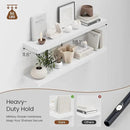 Heimlove 55 x 12 inch Extra Long Floating Shelves for Wall, 12 Inch Deep Floating Shelves, Large Display Shelf & Storage Shelf for Living Room Bedroom Kitchen Home Office, Set of 2, White by CozyNest Decor