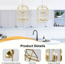 30" Farmhouse Gold Chandelier, 10-Light Foyer Lighting Fixtures, Lantern Tiered Pendant Light Fixtures, Metal Rustic High Ceiling Chandelier for Dining Room Entryway Staircase by CozyNest Decor