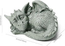 Sleeping Dragon Garden Outdoor Statue Adorable Mythical Creature Baby Sleeping Dragon by GreenHaven Gardens