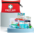 General Medi Mini First Aid Kit, 110 Piece Small First Aid Kit - Includes Emergency Foil Blanket, Scissors for Travel, Home, Office, Vehicle, Camping, Workplace & Outdoor (Red) by TinyTreasures Baby Boutique