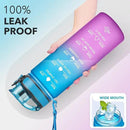Enerbone Water Bottle, Leakproof BPA & Toxic Free, Motivational Water Bottle with Times to Drink and Straw, Fitness Sports Water Bottle with Strap for Office, Gym, Outdoor Sports by CozyNest Decor