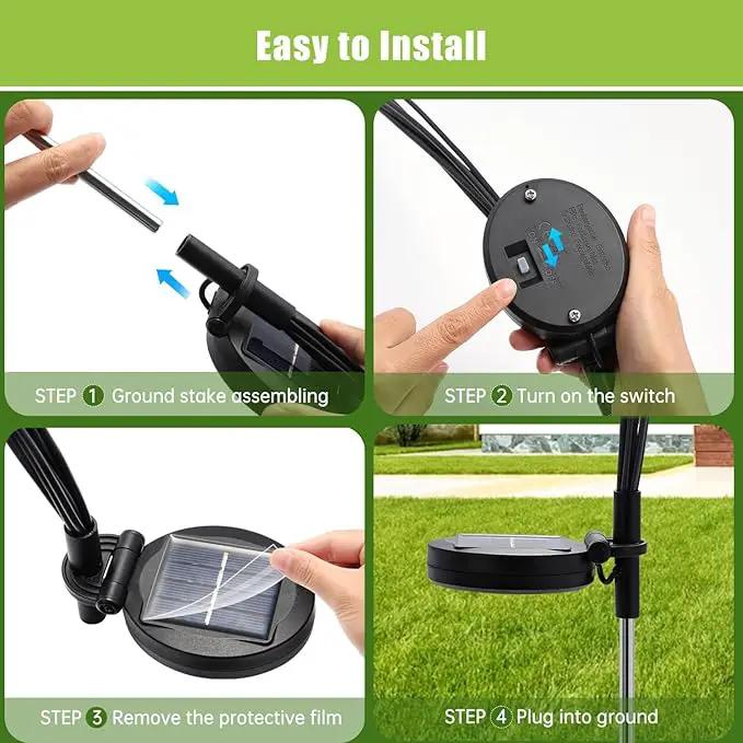 Flumy Solar Lights Outdoor Waterproof 6 Pack, Upgraded Outdoor Firefly Light for Yard Patio Garden Decor, Solar Lights for Outside Gardening Supplies,Gifts for Grandma, photo 5 of 6