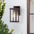mirrea 11" Classic Outdoor Wall Sconce 1 Light in Oil Rubbed Bronze Rectangular Metal Frame and Clear Glass Shade Waterproof Porch Light Patio Light Pack of 2 by CozyNest Decor