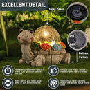 Solar Turtle Garden Statue Lights for Outdoor Decor with Cracked Glass LED Figurine Lighting Resin Succulent Tortoise Decorations Patio Lawn Yard Housewarming Mom Gifts (Grey, Large) by GreenHaven Gardens