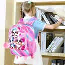 gxtvo Rolling Backpack for Girls, Cute Dog Roller Wheels Kids Bookbag - Wheeled Elementary School Bag - 3PCS Dog by TinyTreasures Baby Boutique