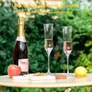 Champagne Flutes Set of 6 - Hand Blown Crystal Champagne Glasses With Long Stem - 7 oz Elegant Sparkling Wine Stemware - Unique Gift for Birthday,Wedding,Mother's Day,Housewarming by CozyNest Decor