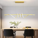 Modern Design Dimmable Desk Linear Pendant Light, with Remote Control Dimmable 3 Color Mode & Brightness Ceiling Lamp, Anti-Flicker Dining Light Fixture for Kitchen, Dining Room (Gold, 57IN) by CozyNest Decor