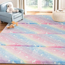 MeMoreCool Kids Floor Futon Mattress Large 6x4 FT, Thicken Foam Tatami Mattress for Children Play Area, Foldable Sleeping Pad Crawling Tatami Mat for Playroom, Rainbow Unicorn by TinyTreasures Baby Boutique