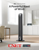Dreo Tower Fan for Bedroom, 90° Oscillating Fans that Blow Cold Air, 5 Speeds, 4 Modes with 26ft/s Velocity, 12H & 28dB Quiet Timer, Remote, Touch, 40" Standing Floor Fan for Home Office, Black by CozyNest Decor