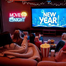 Movie Night Neon Sign With Popcorn Dimmable LED Neon Lights for Wall Decor USB Powered Light Up Signs for Bedroom Living Room Cinema Film Room Man Cave Home Bar Wedding Birthday Party by GreenHaven Gardens