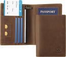 Ringsun Leather Passport Cover for Men Women, RFID Passport Wallet Case Travel Passport Holder for Family by TinyTreasures Baby Boutique