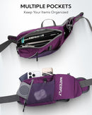 WATERFLY Fanny Pack Waist Bag: Hiking Water Bottle Holder with Strap Waist Pack for Women Men Hydration Hip Packs for Running Walking Traveling-Dark Purple by TinyTreasures Baby Boutique