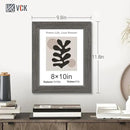 VCK 8x10 Picture Frame 3 Pack, Gray Solid Wood Frame, Exclusive Wood Grain, Wall Gallery Frame by CozyNest Decor
