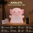Axolotl Alarm Clock with Night Light for Kids, 7 RGB Color Cute Alarm Clocks for Bedrooms Ok to Wake Clocks, Silicone Animal Tabletop Lamp for Teen Girls Boys by TinyTreasures Baby Boutique