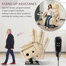 Dual Motor Power Lift Recliner Chair for Adult & Elderly, Infinite Position Lay Flat Lift Chair with Heat & Massage, Cup Holder, Lumbar Pillow, Wireless Charger, USB Ports, Leather (Beige) by CozyNest Decor